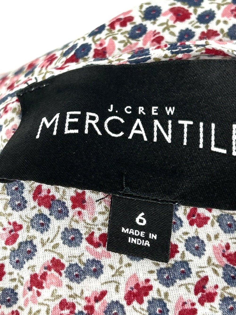 J. Crew Top Shirt Sz 6 Cotton Floral Ruffles Long Sleeve Blouse - Picture 7 of 8